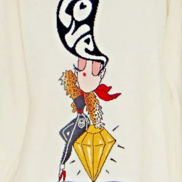 Love Moschino Pullover Sweater Dress Girl on Diamond Made in ITALY Ivory NWT - Picture 7 of 10